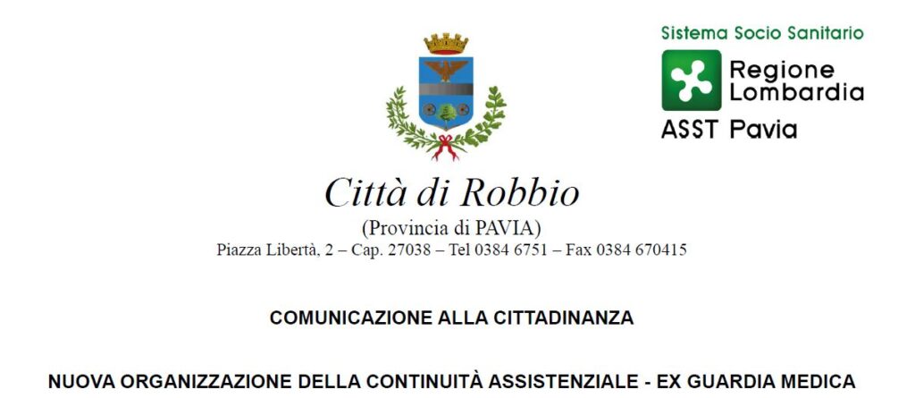 NUOVA ORGANIZZAZIONE DELLA CONTINUITÀ ASSISTENZIALE – EX GUARDIA MEDICA
