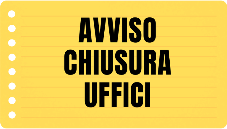 AVVISO – Chiusura Uffici Comunali per festività